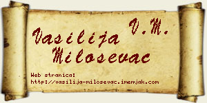 Vasilija Miloševac vizit kartica
